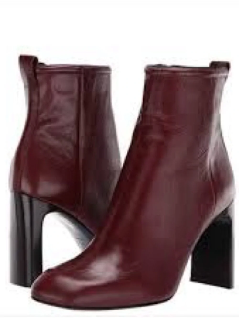 Rag & Bone Burgundy Mahogany Leather Ankle Booties - Size 37 fits 6-6.5